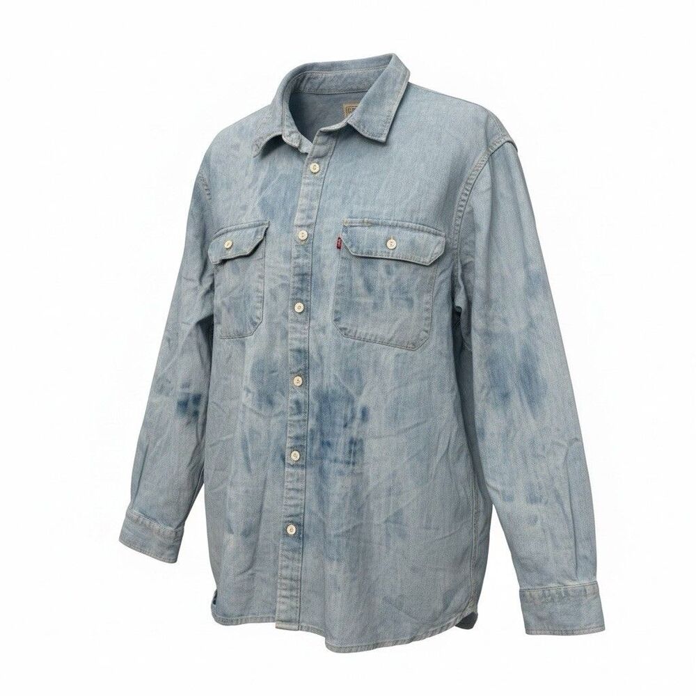 Levi’s Mens Jackson Worker Overshirt XL Light Wash Relaxed Shacket Shirt Jacket